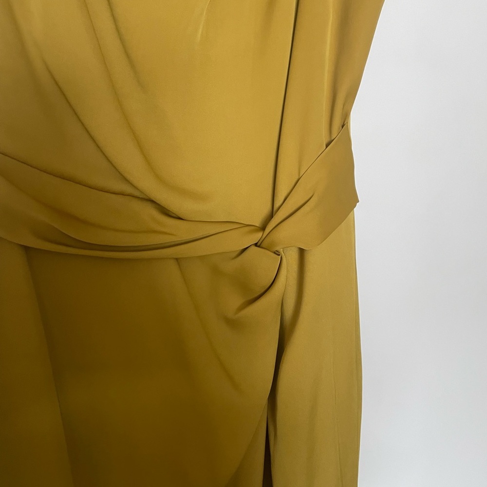 NWT Banana Republic midi length dress with draping details. Mustard Gold color. - Picture 5 of 9
